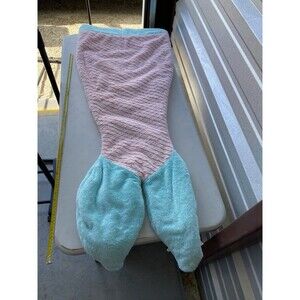 Authentic Kids Plush Mermaid Tail Teal And Pink Sleeping Bag Blanket